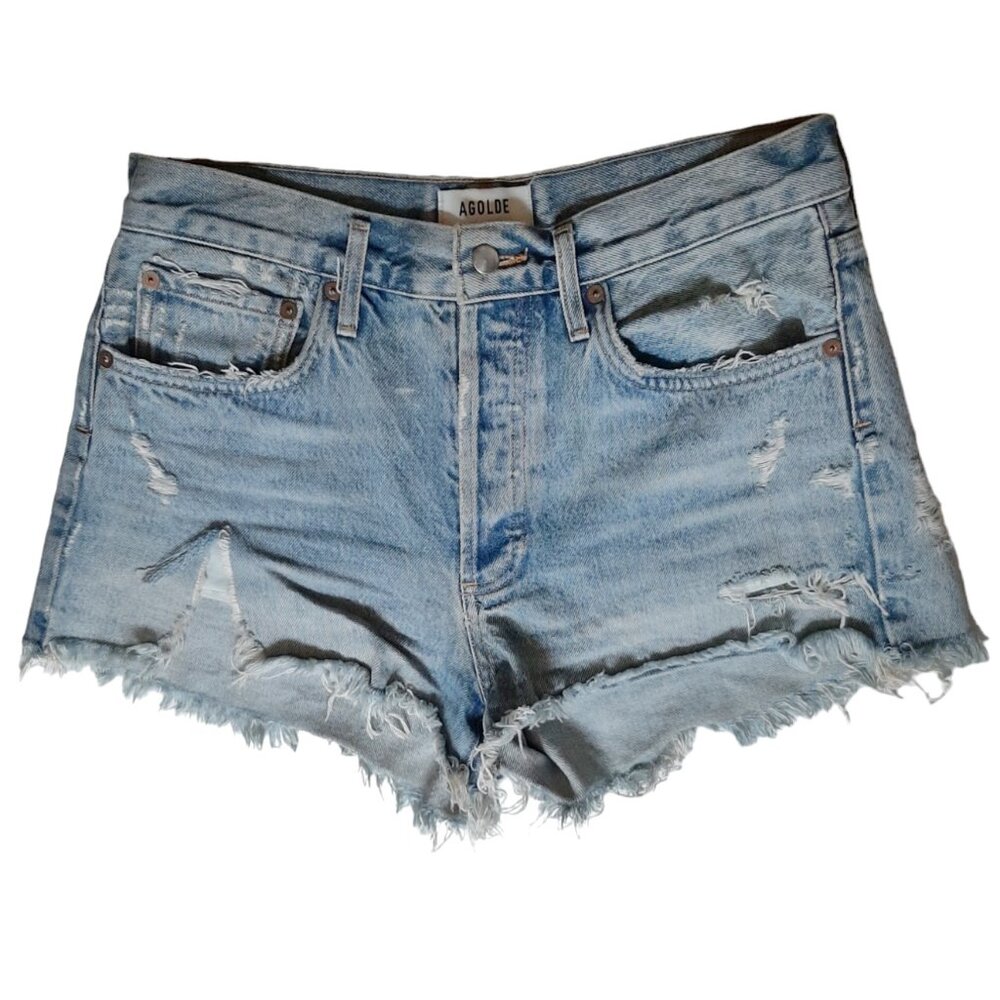 AGOLDE Parker Shorts Swapmeet Distressed Denim Jean Shorts SZ 27